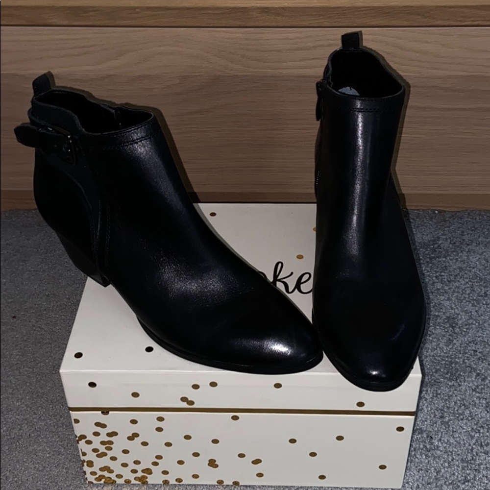 Franco Sarto Black Leather Booties